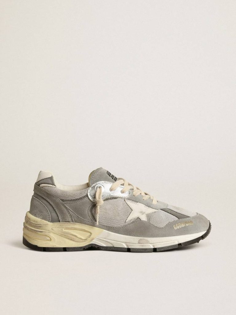 Dad-Star In Suede And Silver Mesh With White Leather Star And Heel Tab Golden Goose Dad-Star Women - 1