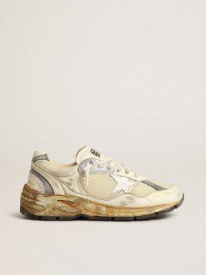 Dad-Star Men’s Dad-Star In Beige Nappa And Nylon With White Leather Star Golden Goose Men - 1