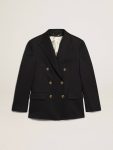 Dark Blue Blazers Men's Double-Breasted Blazer In Dark Blue Men Golden Goose - 1
