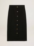 Dark Blue Golden Goose Skirts & Shorts Women's Pencil Skirt In Dark Blue Wool With Gold Heraldic Buttons Women - 1