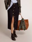 Dark Blue Golden Goose Skirts & Shorts Women's Pencil Skirt In Dark Blue Wool With Gold Heraldic Buttons Women - 2