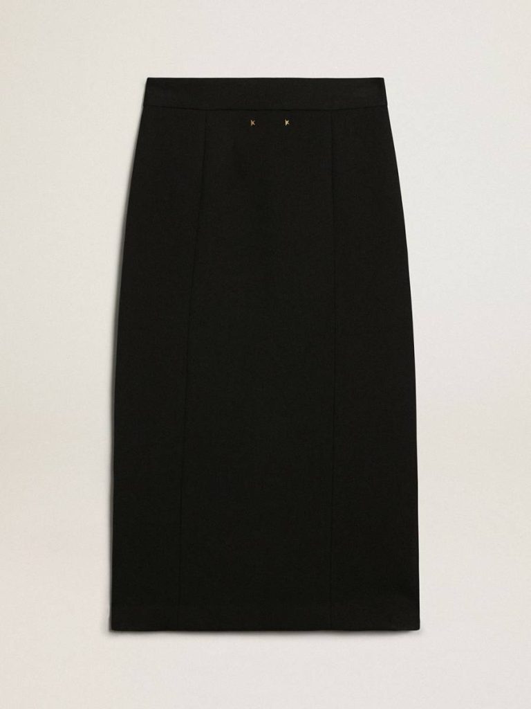 Dark Blue Golden Goose Skirts & Shorts Women's Pencil Skirt In Dark Blue Wool With Gold Heraldic Buttons Women - 5