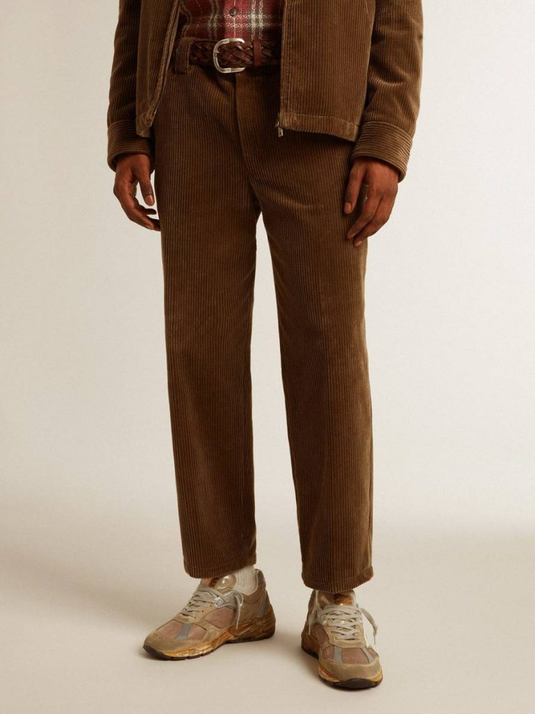 Dark Olive Men's Dark Olive Corduroy Pants Men Golden Goose Jeans & Pants - 2