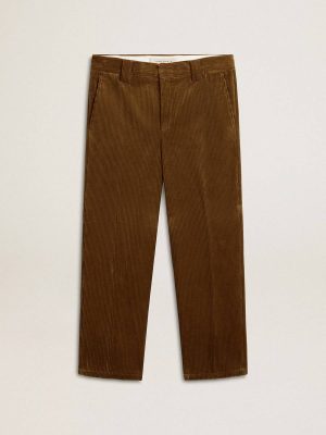 Dark Olive Men's Dark Olive Corduroy Pants Men Golden Goose Jeans & Pants - 1