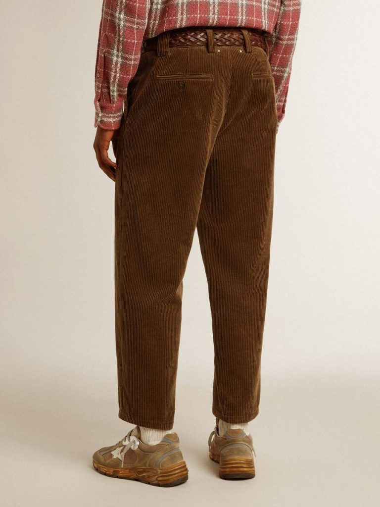 Dark Olive Men's Dark Olive Corduroy Pants Men Golden Goose Jeans & Pants - 4