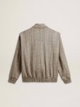 Ecru Brown Women's Bomber Jacket In Ecru Brown Herringbone Wool Coats & Jackets Women Golden Goose - 2