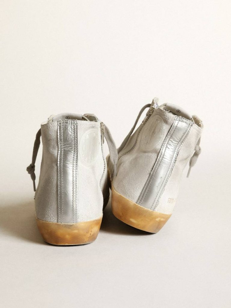 Francy Women’s Francy In White Suede With Black Leather Star And Silver Swarovski Crystal Tongue Women Golden Goose - 4