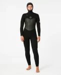 Fullsuits Women Rip Curl Women's Flashbomb 5/4 Hooded Chest Zip Fullsuit Wetsuit - 1