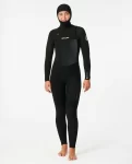Fullsuits Women's Dawn Patrol 5/4 Hooded Chest Zip Fullsuit Wetsuit Women Rip Curl - 1