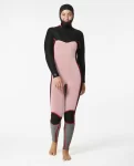 Fullsuits Women's Dawn Patrol 5/4 Hooded Chest Zip Fullsuit Wetsuit Women Rip Curl - 4