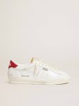 Ggdb Classics Golden Goose Matchstar In Glossy White Leather With Glossy Red Leather Heel Tab White Men - 1