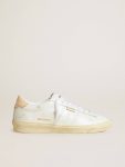Ggdb Classics Women Golden Goose White Matchstar In Leather With Peach Pink Heel Tab - 1