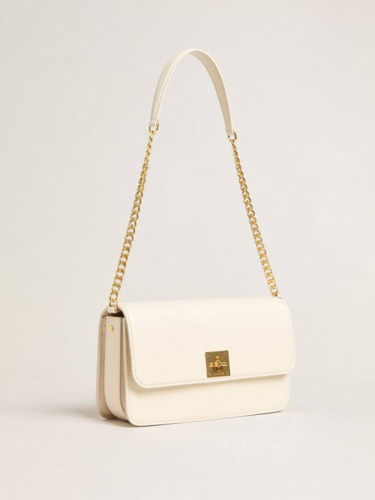 Gioia Bag In Butter-Colored Boarded Leather With Gold Details Butter Crossbody Bags Golden Goose Women - 2