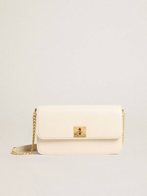 Gioia Bag In Butter-Colored Boarded Leather With Gold Details Butter Crossbody Bags Golden Goose Women - 1