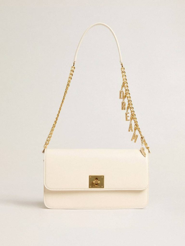Gioia Bag In Butter-Colored Boarded Leather With Gold Details Butter Crossbody Bags Golden Goose Women - 5