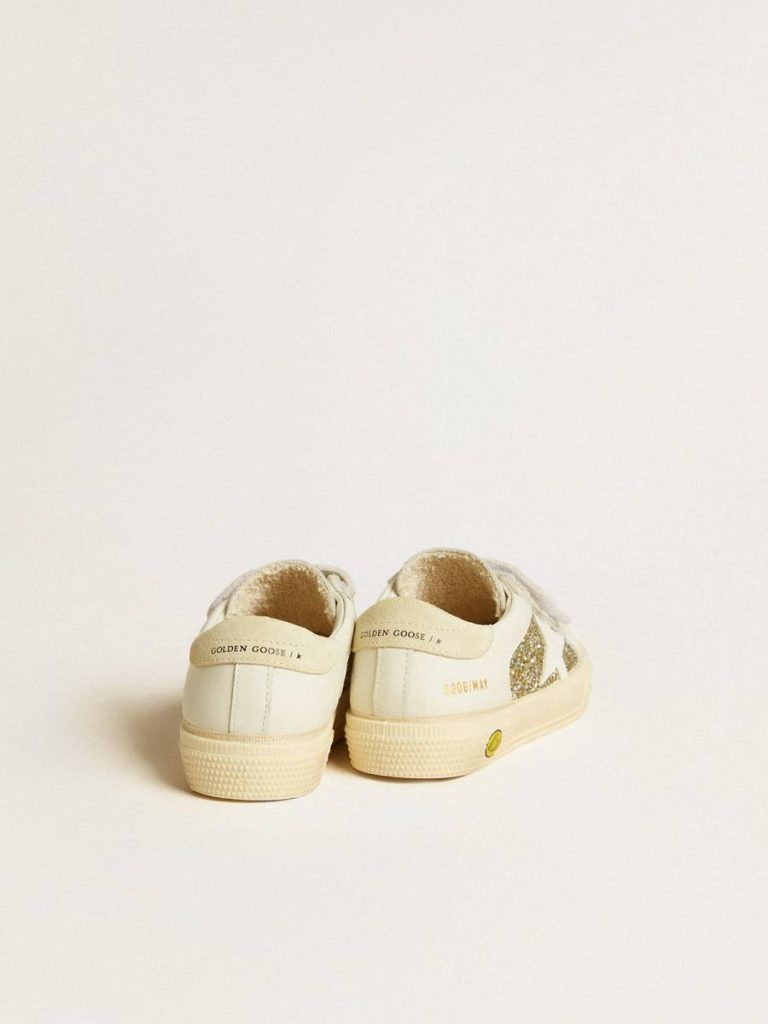 Girls (4-10 Years) Kids May School Young In Glitter With Leather Star And Suede Heel Tab Golden Goose - 4