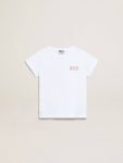 Girls’ White T-Shirt With Pink Glitter Logo And Maxi Star Kids Topwear Selection (4-12 Years) White Golden Goose - 1