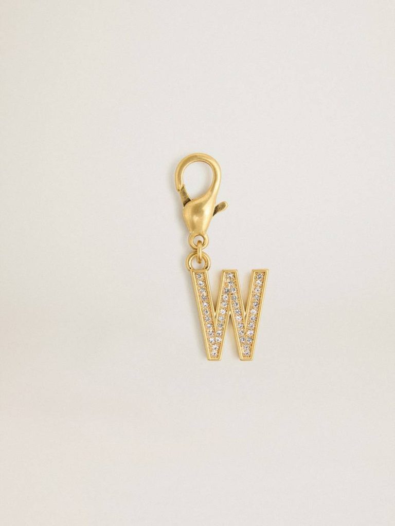 Gold Golden Goose Women Letter W Charm In Gold-Colored Brass With Crystals Bag Accessories - 1
