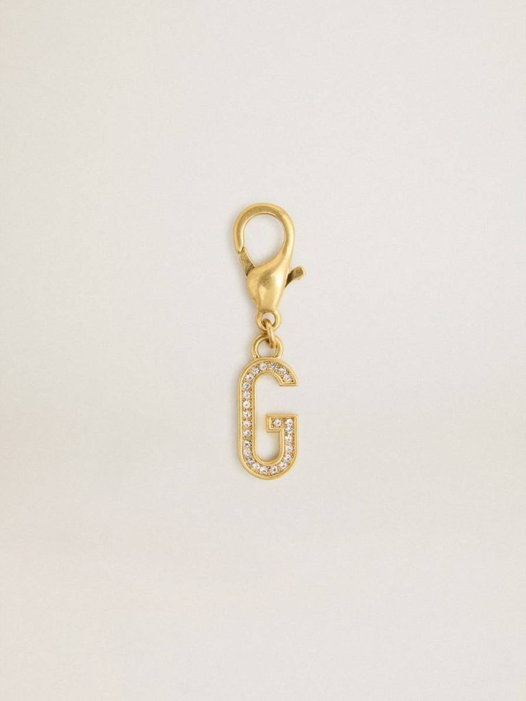 Gold Letter G Charm In Gold-Colored Brass With Crystals Women Golden Goose Bag Accessories - 1
