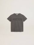 Golden Goose Anthracite Gray Boys’ T-Shirt In Gray With Distressed Treatment Topwear Selection (4-12 Years) Kids - 1