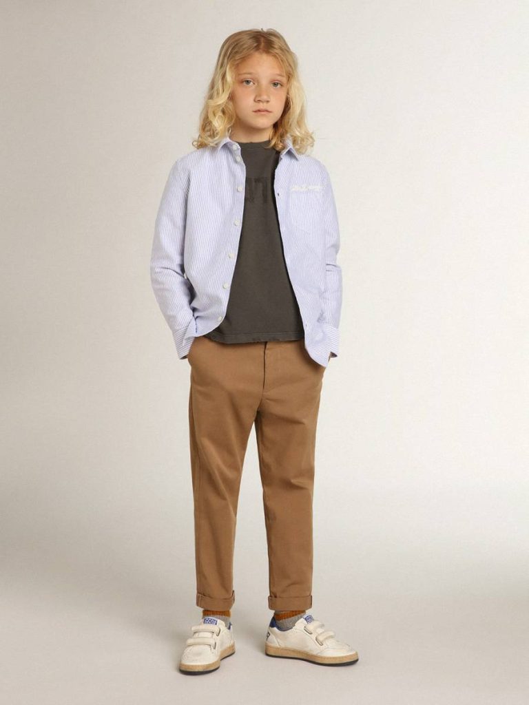 Golden Goose Anthracite Gray Boys’ T-Shirt In Gray With Distressed Treatment Topwear Selection (4-12 Years) Kids - 4