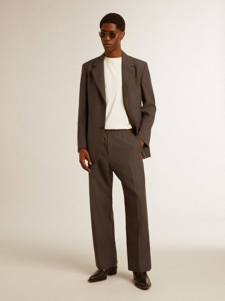 Golden Goose Anthracite Gray Men's Tailored Jacket In Anthracite Gray Virgin Wool Men Blazers - 3