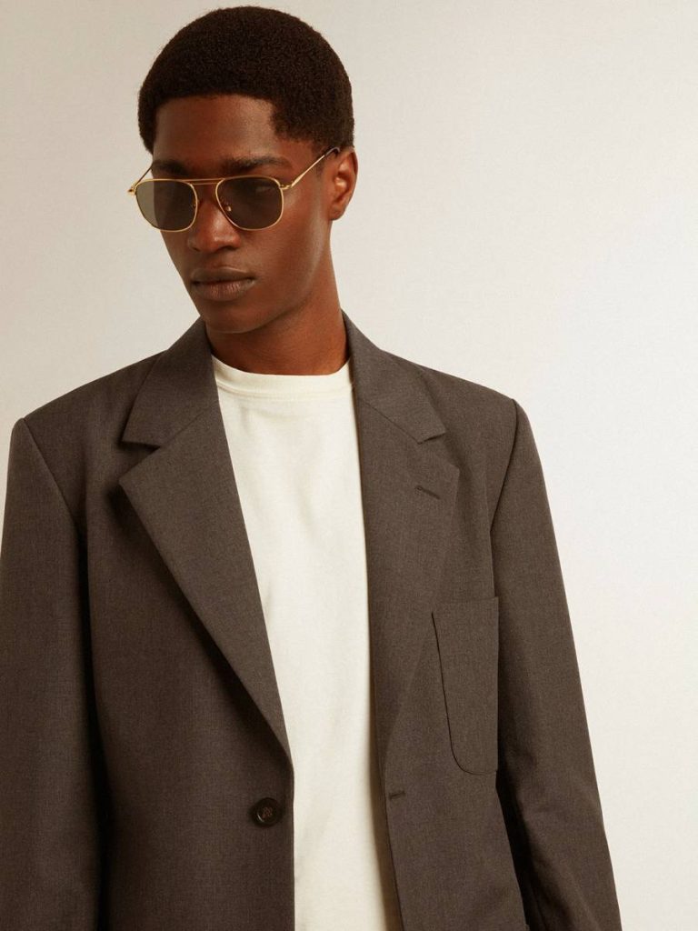 Golden Goose Anthracite Gray Men's Tailored Jacket In Anthracite Gray Virgin Wool Men Blazers - 5