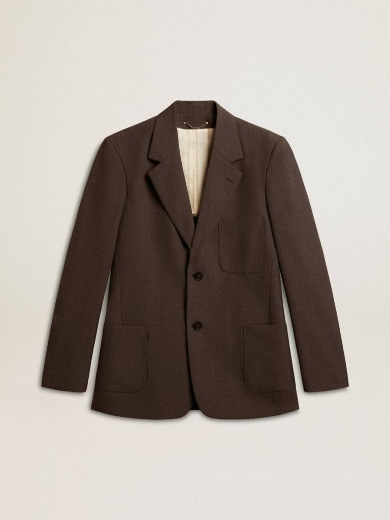 Golden Goose Anthracite Gray Men's Tailored Jacket In Anthracite Gray Virgin Wool Men Blazers - 1