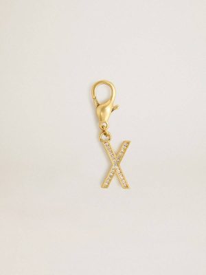 Golden Goose Bag Accessories Letter X Charm In Gold-Colored Brass With Crystals Gold Women - 1
