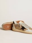 Golden Goose Ball Star Ball Star In Beige Nubuck And Nappa With Black Swarovski Crystal Star Women - 4