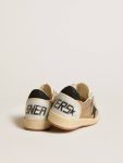 Golden Goose Ball Star Ball Star In Beige Nubuck And Nappa With Black Swarovski Crystal Star Women - 5