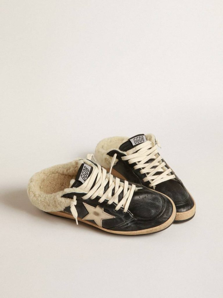 Golden Goose Ball Star Ball Star Sabots In Nappa With Platinum Star And Shearling Lining Women - 2