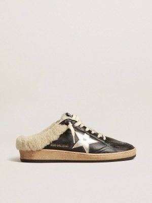 Golden Goose Ball Star Ball Star Sabots In Nappa With Platinum Star And Shearling Lining Women - 1
