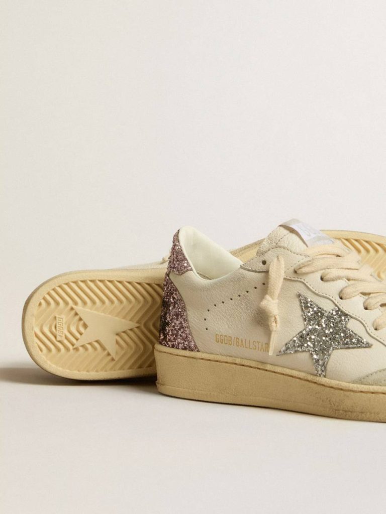 Golden Goose Ball Star Ball Star With Silver Glitter Star And Pink Glitter Heel Tab Women - 4
