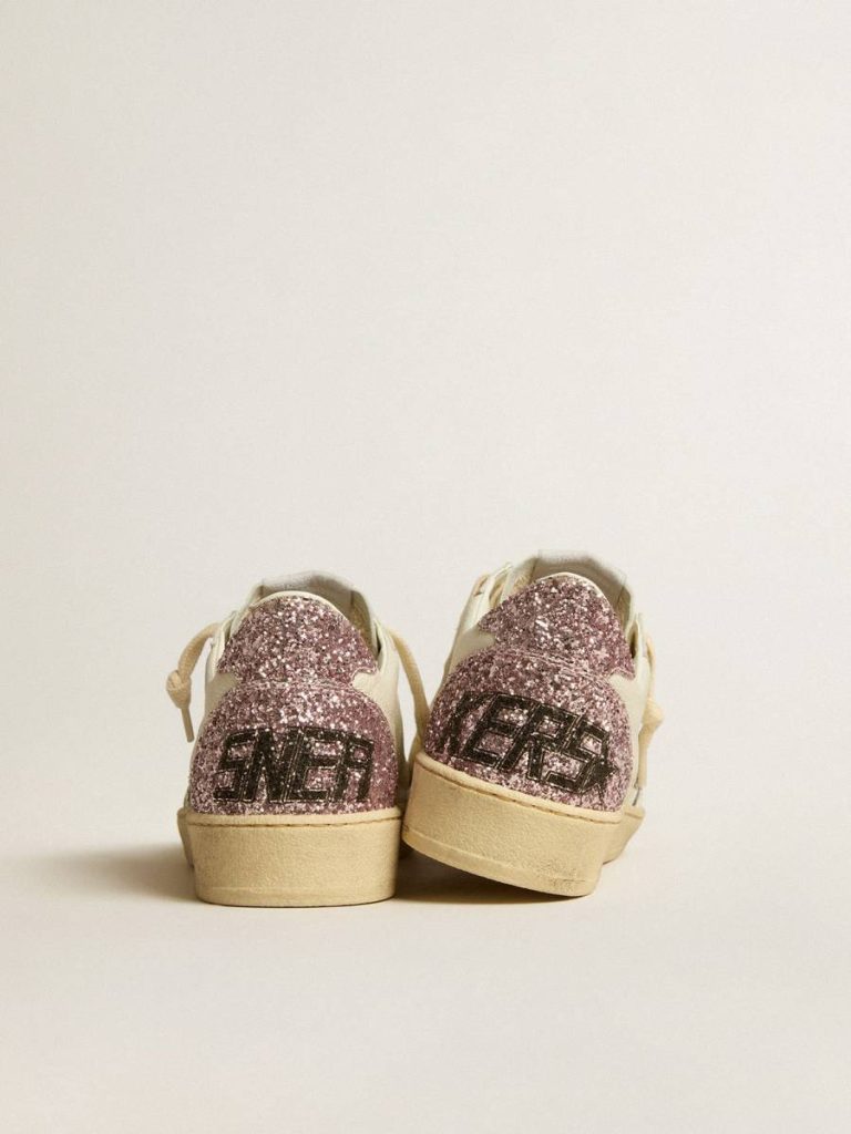 Golden Goose Ball Star Ball Star With Silver Glitter Star And Pink Glitter Heel Tab Women - 5
