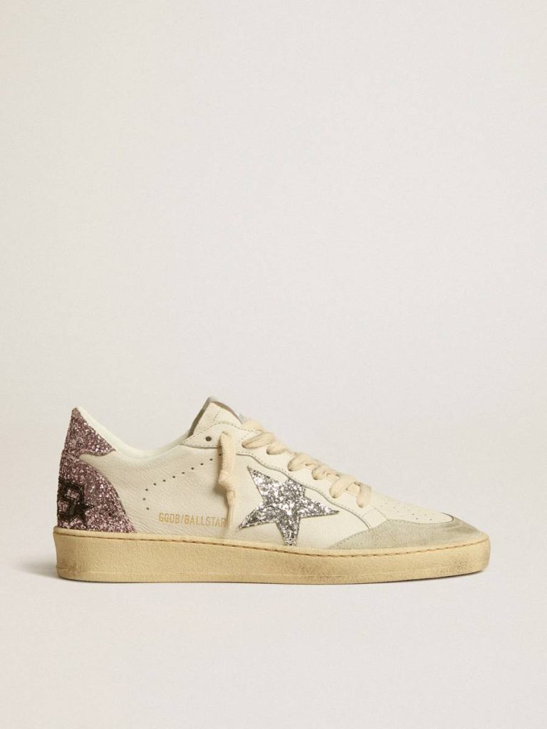 Golden Goose Ball Star Ball Star With Silver Glitter Star And Pink Glitter Heel Tab Women - 1