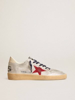 Golden Goose Ball Star In Metallic Suede With Suede Star And Leather Heel Tab Ball Star Men - 1
