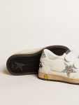 Golden Goose Ball Star Junior In Nappa With Silver Glitter Star And Heel Tab Kids Little Girls (1-3 Years) - 3
