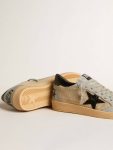Golden Goose Ball Star Men Men's Ball Star Ltd In Beige Mesh With Croc-Print Leather Star And Nappa Inserts - 3