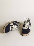 Golden Goose Ball Star Men's Ball Star In Dark Blue Suede With White Nubuck Star Men - 2