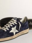 Golden Goose Ball Star Men's Ball Star In Dark Blue Suede With White Nubuck Star Men - 3