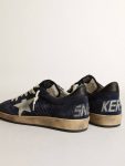 Golden Goose Ball Star Men's Ball Star In Dark Blue Suede With White Nubuck Star Men - 4