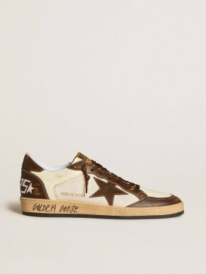 Golden Goose Ball Star Men's Ball Star In Nappa And Mesh With Suede Star And Brown Leather Inserts Men - 1