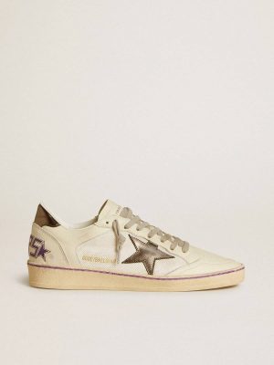 Golden Goose Ball Star Women Ball Star In Mesh And Leather With Metallic Leather Star And Heel Tab - 1