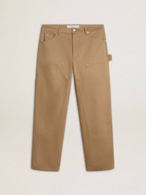 Golden Goose Beige Jeans & Pants Men's Beige Pants With Patches Men - 1