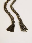 Golden Goose Black Braided Fabric Charm With Brass Chain Bag Accessories Women - 2