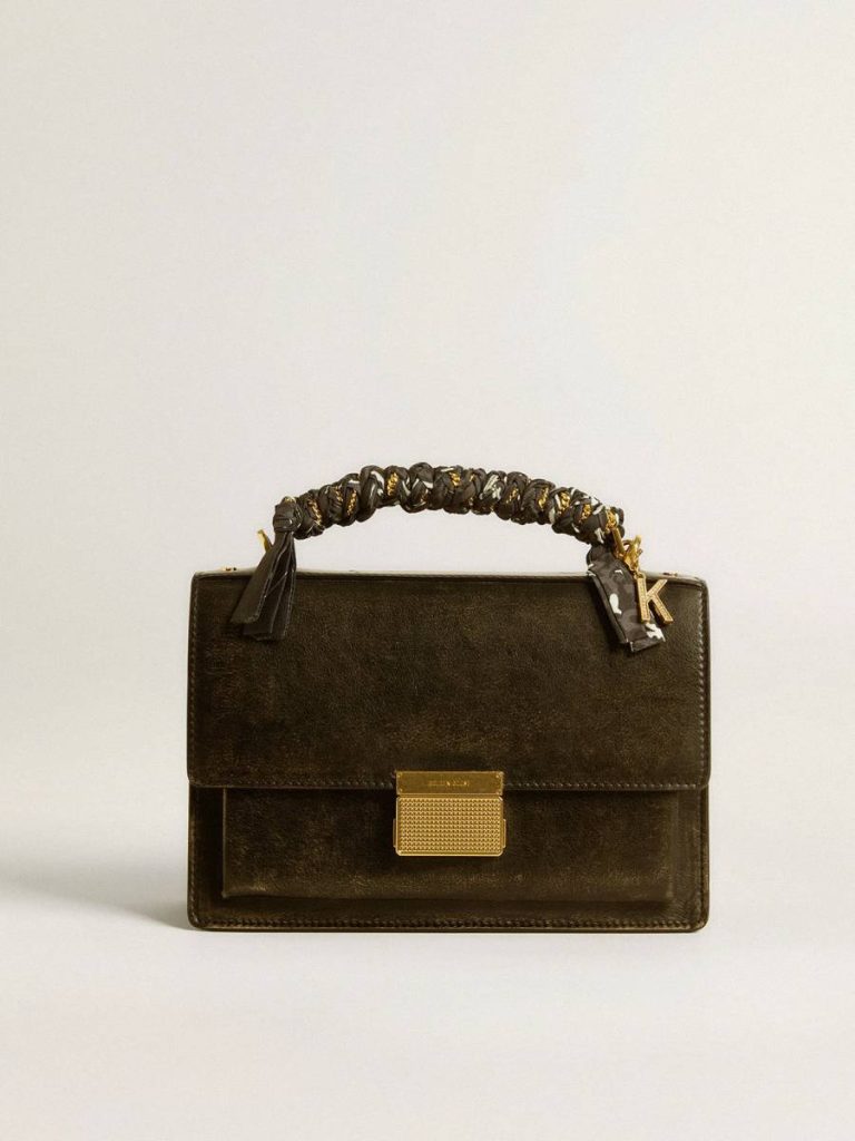 Golden Goose Black Braided Fabric Charm With Brass Chain Bag Accessories Women - 4