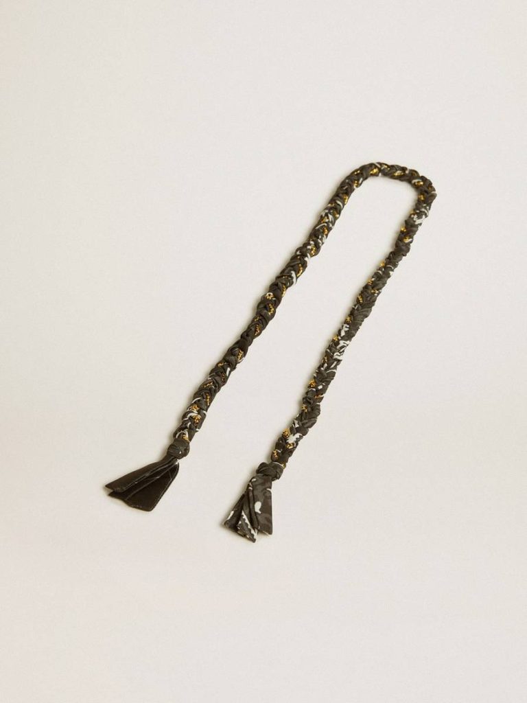 Golden Goose Black Braided Fabric Charm With Brass Chain Bag Accessories Women - 1