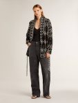 Golden Goose Black Knitwear Women Women’s Black Cardigan With Belt And Crystals - 3