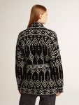 Golden Goose Black Knitwear Women Women’s Black Cardigan With Belt And Crystals - 4